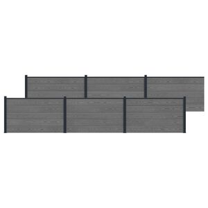 vidaXL St&auml;ngselpanel 6 pcs WPC och aluminium Gr&aring;