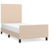 vidaXL S&auml;ngram med huvudgavel cappuccino 90x190 cm konstl&auml;der