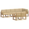 vidaXL Utomhussoffset med kudde 8 pcs Vit och Beige Polyester