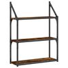 vidaXL V&auml;gghylla 3 hyllor r&ouml;kf&auml;rgad ek 60x21x78,5 cm konstruerat tr&auml;