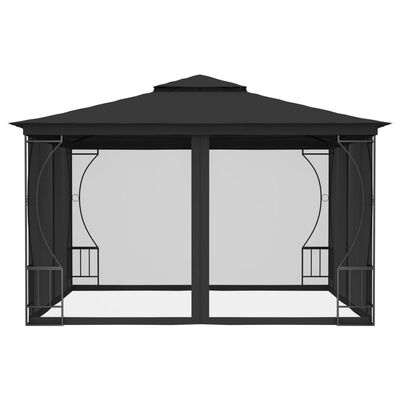 vidaXL Paviljong med nät 300x300x265 cm antracit