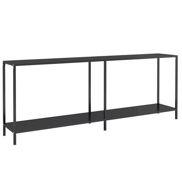 vidaXL Konsolbord svart 200x35x75,5 cm härdat glas