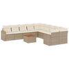 vidaXL Loungegrupp f&ouml;r tr&auml;dg&aring;rden m. dynor 11 delar beige konstrotting