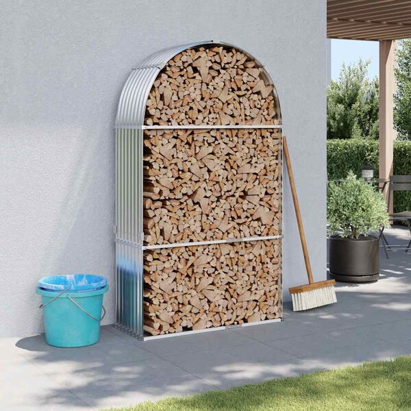 vidaXL Vedställ silver 120x45x210 cm galvaniserat stål