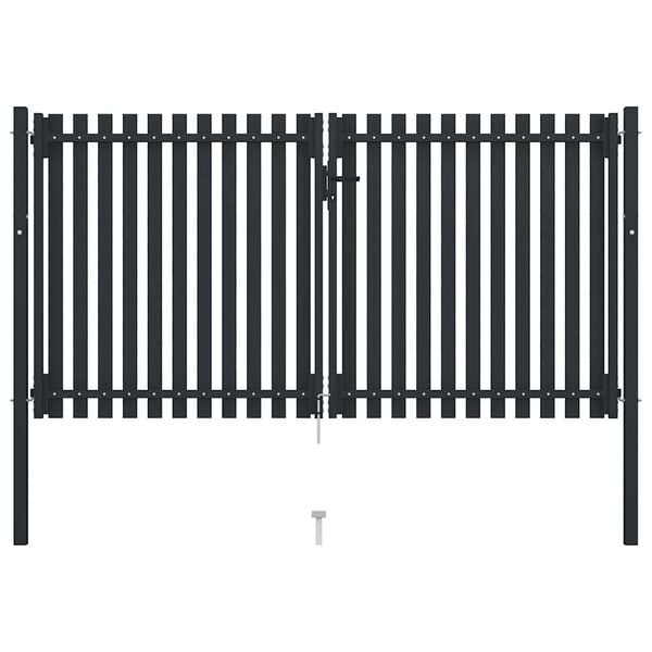 vidaXL Dubbeld&ouml;rrsgrind st&aring;l 300x175 cm antracit