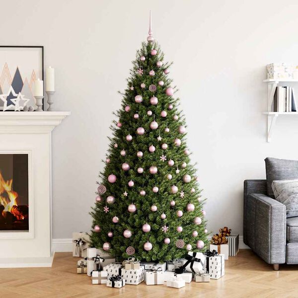 vidaXL Julgranskulor 111 delar rosa polystyren