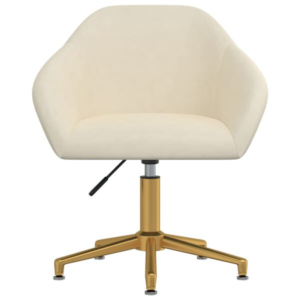 vidaXL Snurrbara matstolar 2 st gr&auml;ddvit sammet