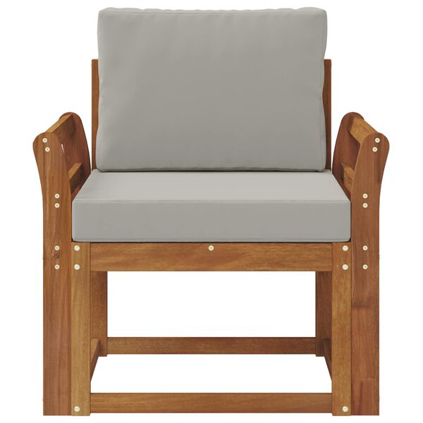 vidaXL Utomhussoffa Massivt akaciatr&auml; och polyester Naturlig