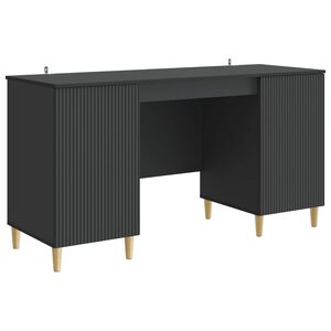 vidaXL Skrivbord med hylla Svart 142,5 x 50 x 75 cm Konstruerat tr&auml;