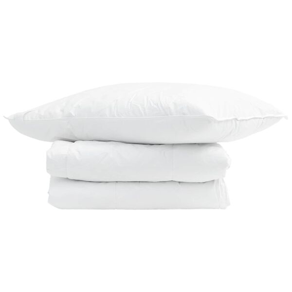 vidaXL Sommar Duvet med kudde 2 pcs Vit Dunfjäder
