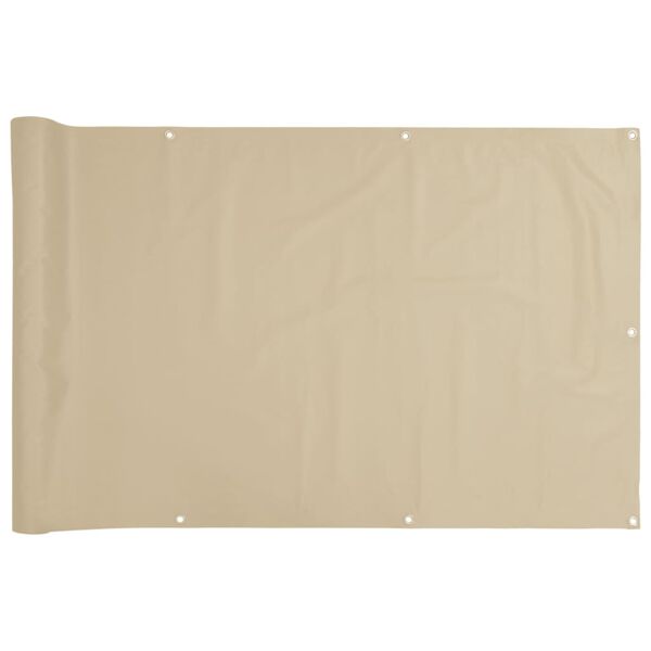 vidaXL Balkongsk&auml;rm oxfordtyg 75 x 400 cm beige