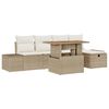 vidaXL Tr&auml;dg&aring;rdsoffset 6 st Beige konstrotting