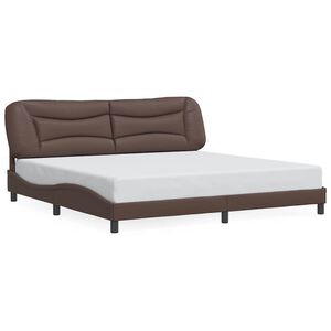 vidaXL Bed Frame without Mattress "Hvar" Brown 200x200 cm Faux Leather