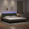 vidaXL Bed Frame with LED without Mattress "Hanko" Light Grey 200x200 cm Velvet