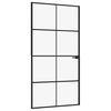 vidaXL Innerd&ouml;rr 102x201,5 cm h&auml;rdat glas och aluminium slim