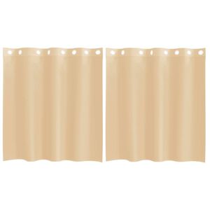 vidaXL Voile gardiner med genomf&ouml;ringar 2 st sand