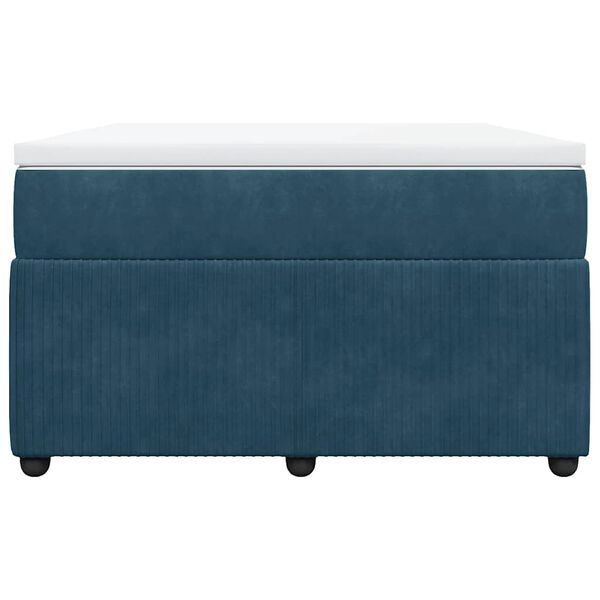 vidaXL Rams&auml;ng med madrass m&ouml;rkbl&aring; 120x200 cm sammet