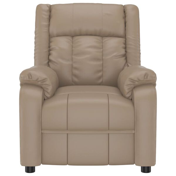 vidaXL Massagef&aring;t&ouml;lj med uppresningshj&auml;lp cappuccino konstl&auml;der