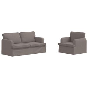 vidaXL Soffset 2 st Taupe tyg
