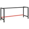vidaXL Ram f&ouml;r arbetsb&auml;nk svart och matt r&ouml;d 180x57x79 cm metall