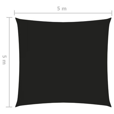 vidaXL Solsegel oxfordtyg fyrkantigt 5x5 m svart