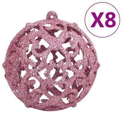 vidaXL Julgranskulor 111 delar rosa polystyren