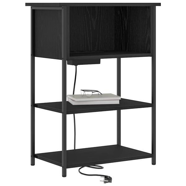 vidaXL Nattduksbord Svart Ek 55 x 31 x 76 cm Konstruerat tr&auml;