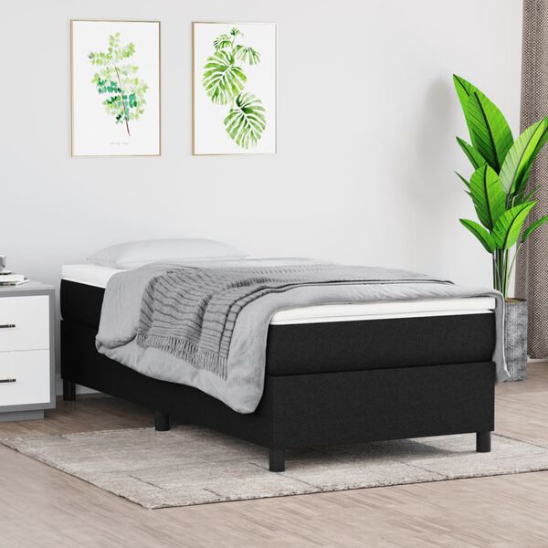 vidaXL Boxspring-s&auml;ngram svart 90x190cm tyg