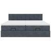 vidaXL Ottoman sängram med madrasser mörkgrå 200x200 cm sammet