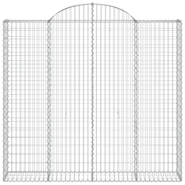 vidaXL Gabioner bågformade 4 st 200x50x180/200 cm galvaniserat järn