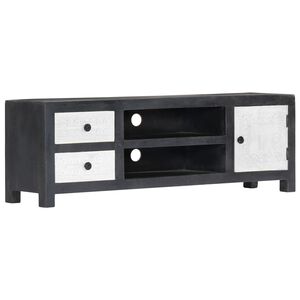 vidaXL Tv-b&auml;nk handsnidad gr&aring;&vit 120x30x40 cm massivt mangotr&auml;