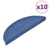 vidaXL Trappmattor 10 st 56x17x3 cm bl&aring; halvrunda