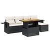 vidaXL Loungegrupp med dynor 6 delar svart konstrotting
