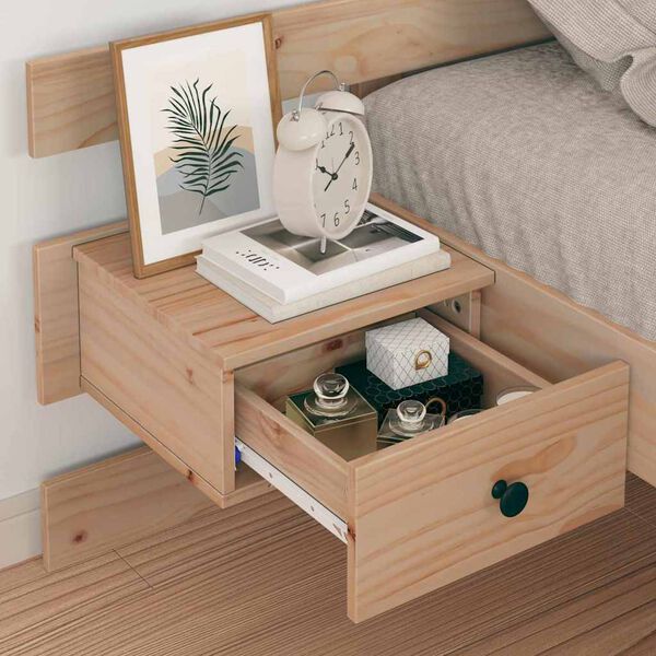 vidaXL S&auml;ngram med huvudgavel Brun 80 x 200 cm Massiv furu