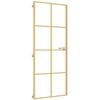 vidaXL Innerd&ouml;rr guld 83x201,5 cm h&auml;rdat glas och aluminium slim
