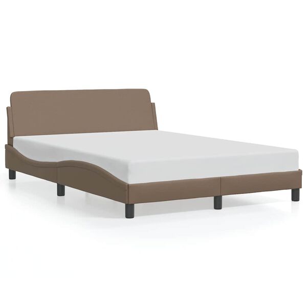 vidaXL Bed Frame "Dover" Cappuccino 140x200 cm Faux Leather