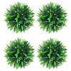 vidaXL Plastkulor av buxbom med LED-lampor 4 st gr&ouml;na 15 cm