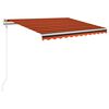 vidaXL Automatisk markis med vindsensor & LED 350x250 cm orange/brun