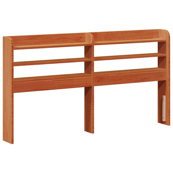 vidaXL S&auml;ngram med huvudgavel Vaxbrun 150 x 200 cm Massiv furu