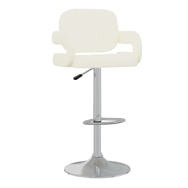 vidaXL Barstol gr&auml;ddvit konstl&auml;der