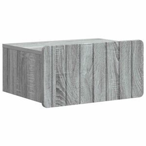 vidaXL V&auml;ggmonterat S&auml;ngbord med l&aring;da Gr&aring; sonoma-ek 49 x 34,5 x 24 cm