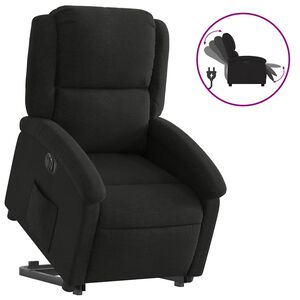 vidaXL Elektrisk reclinerf&aring;t&ouml;lj med uppresningshj&auml;lp svart tyg
