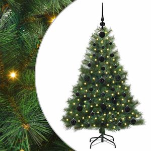 vidaXL Konstgjord julgran med 150 LED-lampor Gr&ouml;n 120 cm PE och PVC
