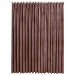 vidaXL M&ouml;rkl&auml;ggningsgardin med krokar sammet antikrosa 290x245 cm