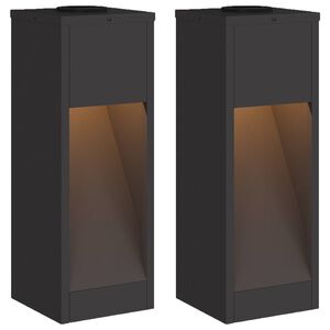 vidaXL Solcell LED-v&auml;gbelysning 2 st Varmvit 18 x 18 x 50 cm