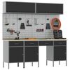 vidaXL Arbetskabinett Set med l&aring;da med lagring med l&aring;s 10 pcs Svart