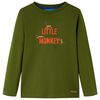 vidaXL T-shirt med l&aring;nga &auml;rmar f&ouml;r barn m&ouml;rk khaki 104