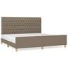 vidaXL S&auml;ngram med huvudgavel taupe 200x200 cm tyg