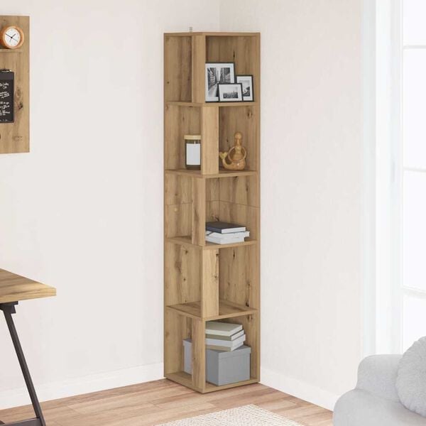 vidaXL Hörnskåp artisan ek 33x33x165 cm konstruerat trä