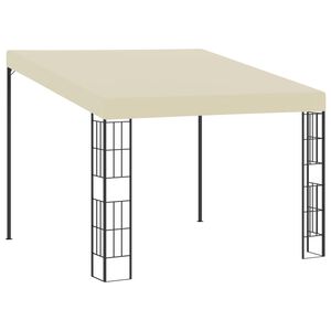 vidaXL V&auml;ggmonterad paviljong 3x3 m gr&auml;ddvit tyg